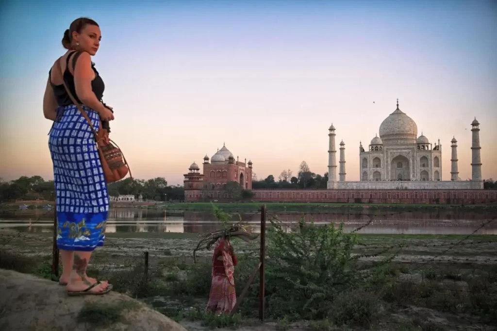 Taj Mahal, seen from the riverside. Agra