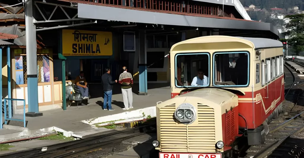 Narrow Gauge Railcar on the Kalka Shimla Railway in India